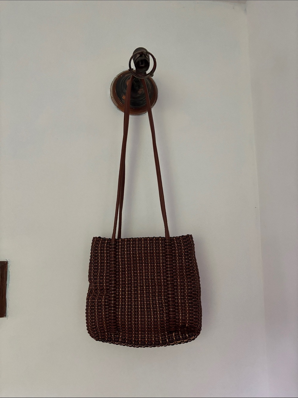 Nine West Brown Woven Tote Bag